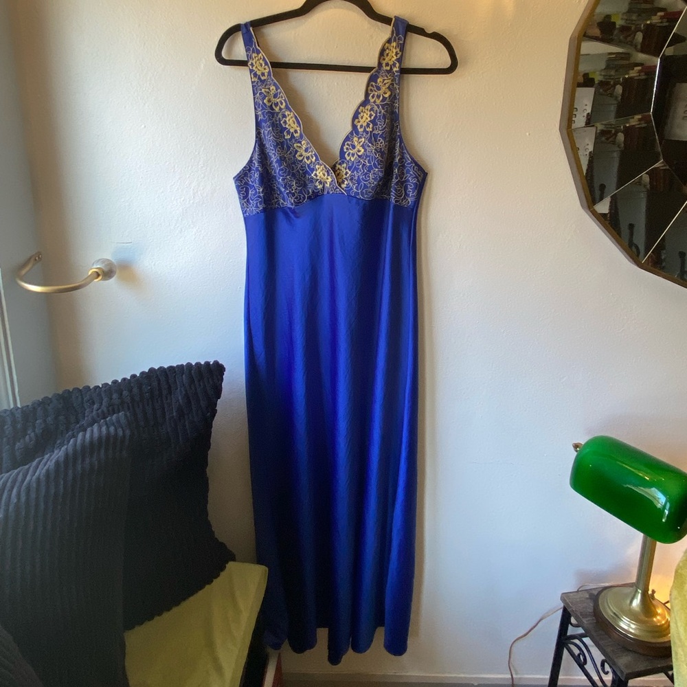Vintage royal blue slip dress
